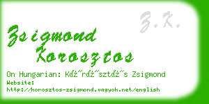 zsigmond korosztos business card